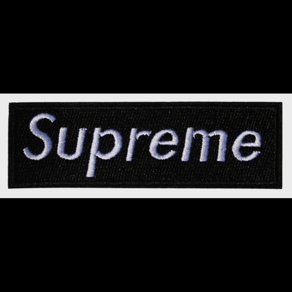 SUPREME Iron-On Stiched Patch (Black) • Brand New!